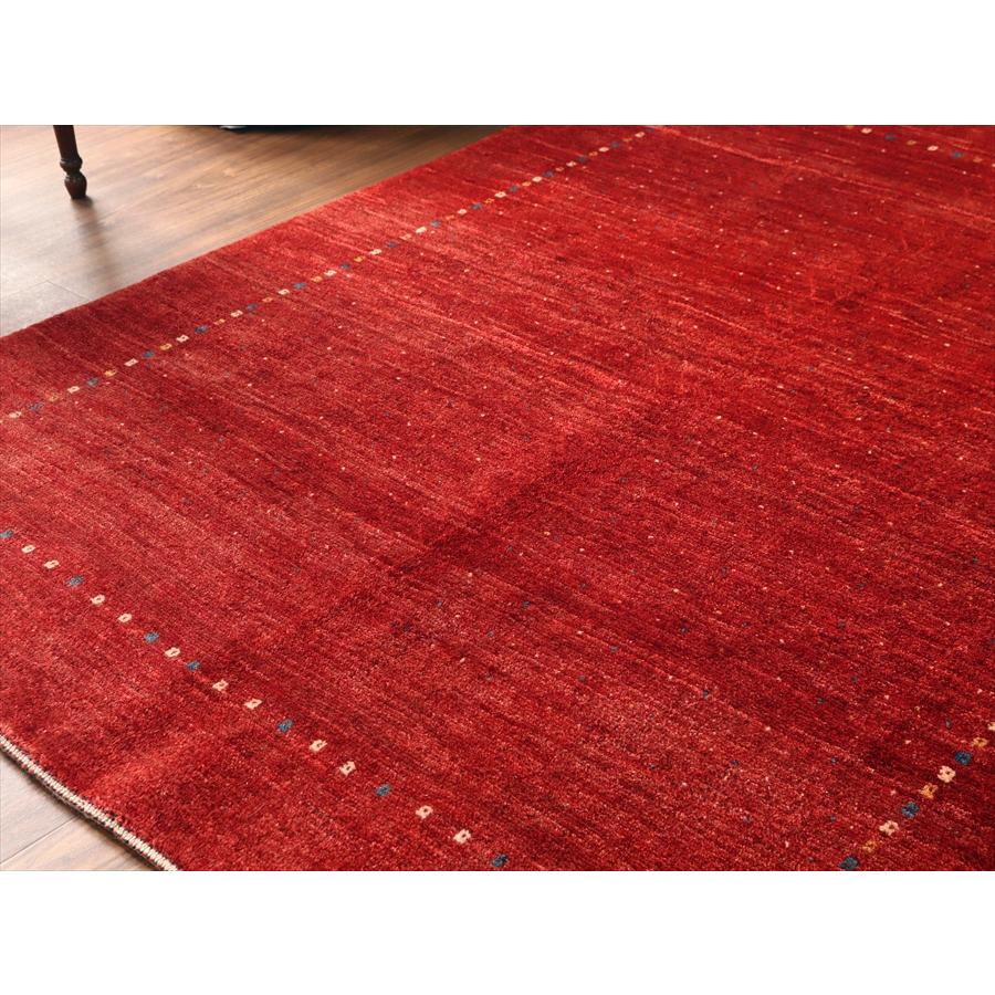 濃淡のあるレッド バナフシェ 195x153cm イランの手織りラグ ギャッベ |  | 03