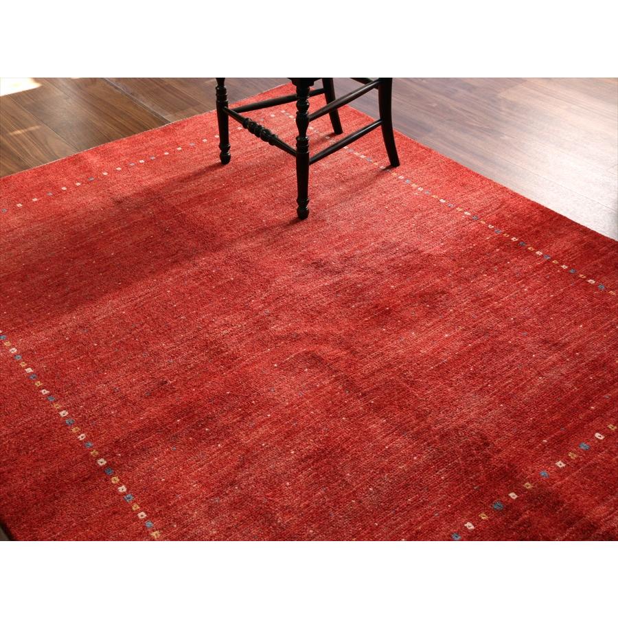 濃淡のあるレッド バナフシェ 195x153cm イランの手織りラグ ギャッベ |  | 05