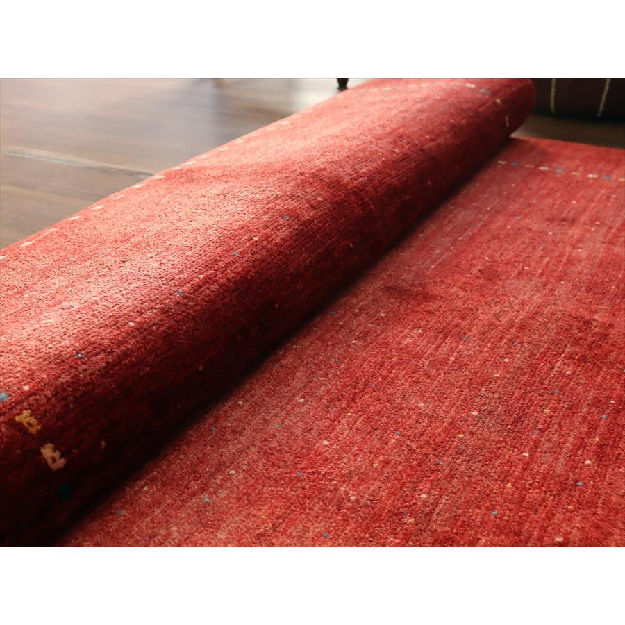 濃淡のあるレッド バナフシェ 195x153cm イランの手織りラグ ギャッベ |  | 08