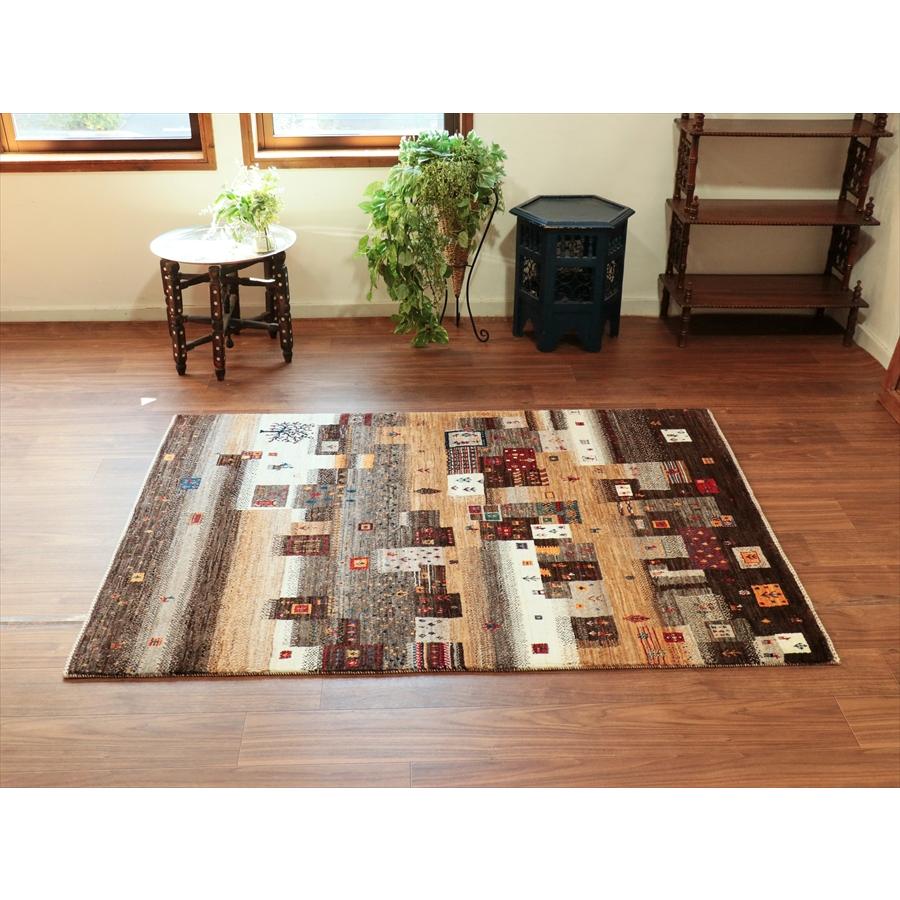 ギャッベ Nowbaft ノウバフト　手織り　イラン産ラグ 171x121cm 無染色モノトーン　モザイクパターン |  | 13