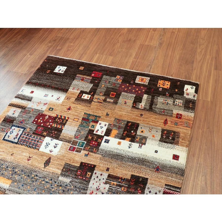 ギャッベ Nowbaft ノウバフト　手織り　イラン産ラグ 171x121cm 無染色モノトーン　モザイクパターン |  | 03