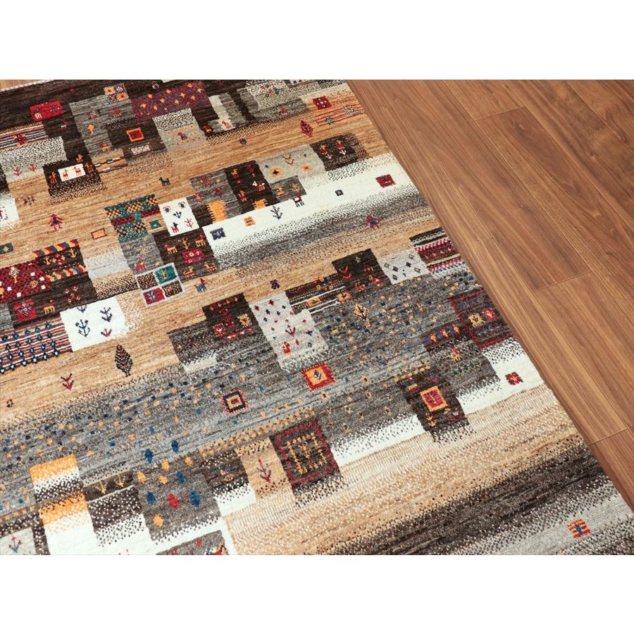 ギャッベ Nowbaft ノウバフト　手織り　イラン産ラグ 171x121cm 無染色モノトーン　モザイクパターン |  | 04