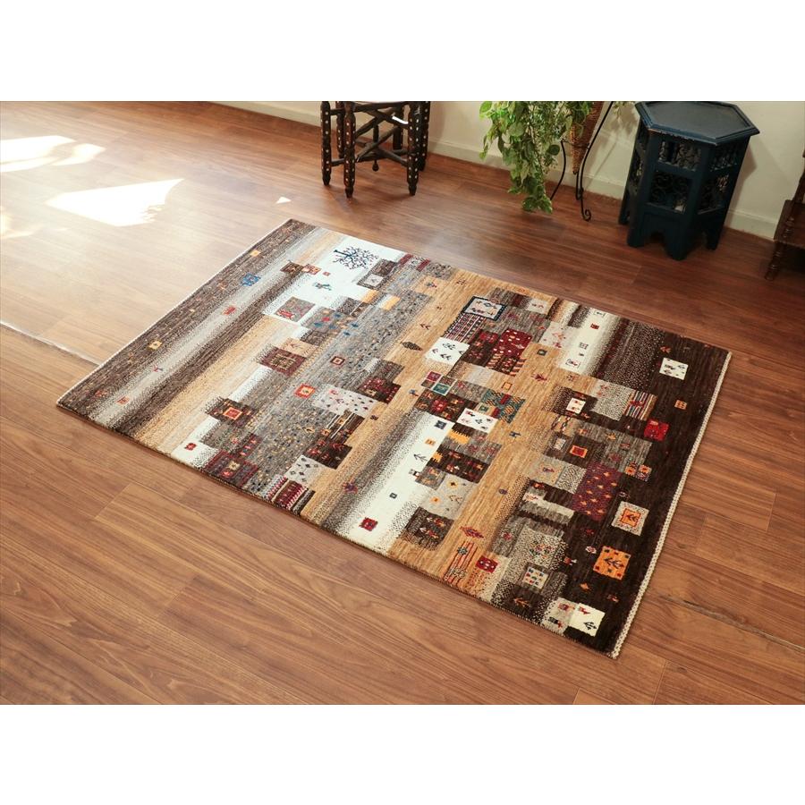 ギャッベ Nowbaft ノウバフト　手織り　イラン産ラグ 171x121cm 無染色モノトーン　モザイクパターン |  | 06