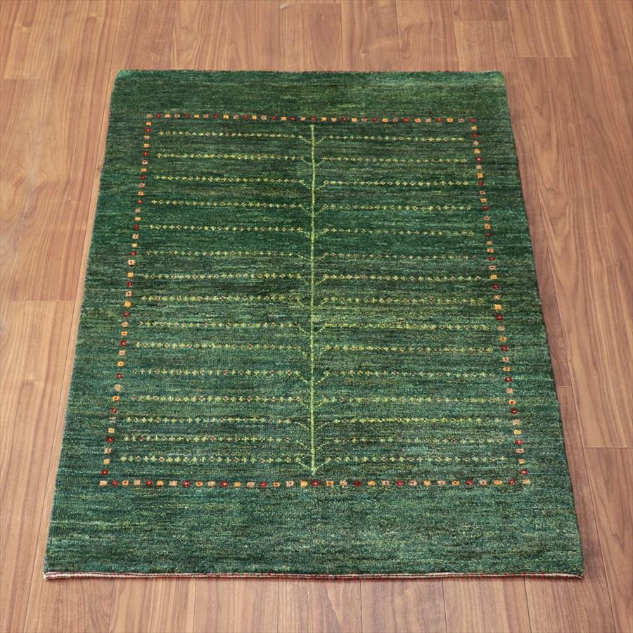 ギャッベ イラン産手織り シューウリ 146x101cm グリーン　生命の木 | 