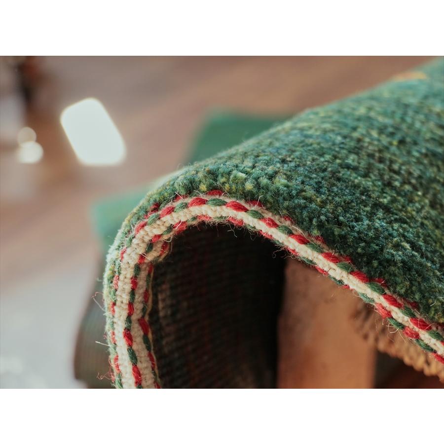 ギャッベ イラン産手織り シューウリ 146x101cm グリーン　生命の木 |  | 12