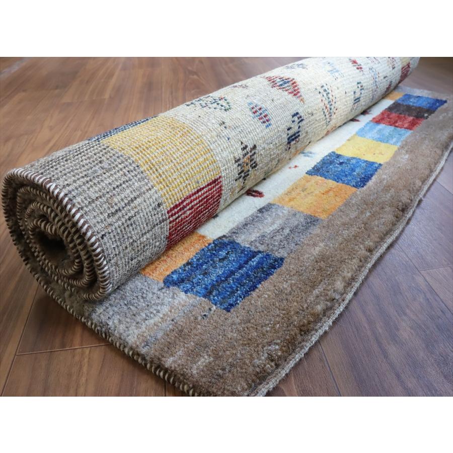 ギャッベ ノマド　 156x107cm ナチュラル＆グレー　たくさんの動物や草花モチーフ　イラン産手織り　Gabbeh Nomad |  | 12