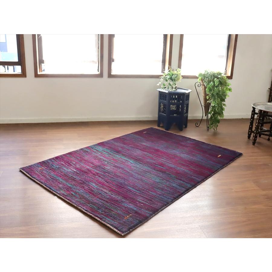 ギャッベ ノマド　 176x120cm ブルー＆パープル　ランダムミックス　イラン産手織り　Gabbeh Nomad |  | 01