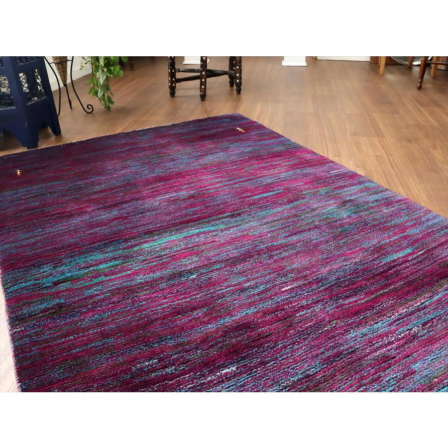 ギャッベ ノマド　 176x120cm ブルー＆パープル　ランダムミックス　イラン産手織り　Gabbeh Nomad |  | 02