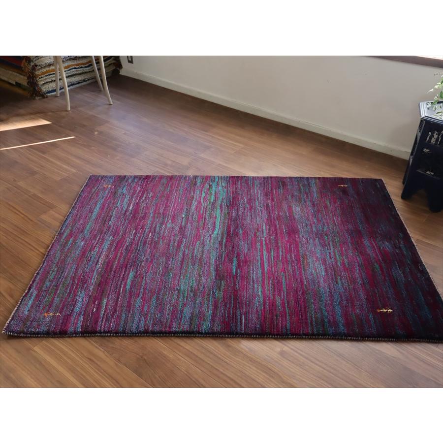 ギャッベ ノマド　 176x120cm ブルー＆パープル　ランダムミックス　イラン産手織り　Gabbeh Nomad |  | 04