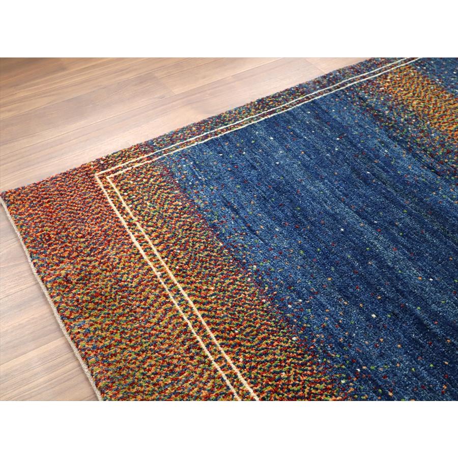 ギャッベ ノマド　 177x115cm ブルー　＆　ドットミックス　イラン産手織り　Gabbeh Nomad |  | 02