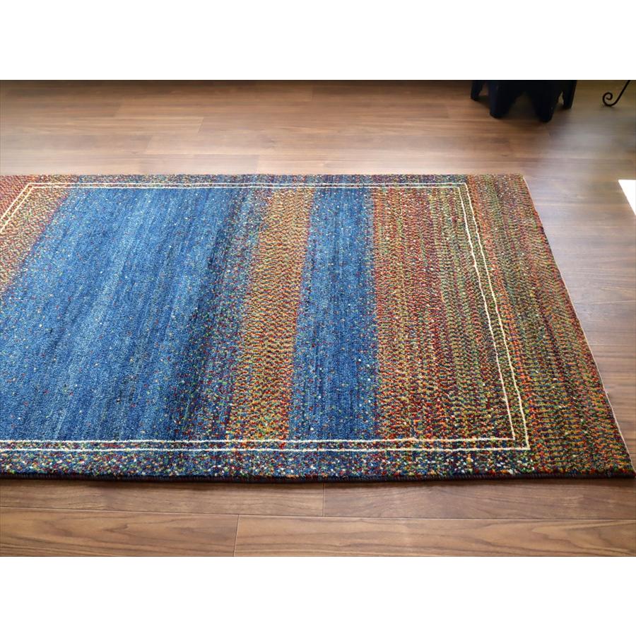 ギャッベ ノマド　 177x115cm ブルー　＆　ドットミックス　イラン産手織り　Gabbeh Nomad |  | 03