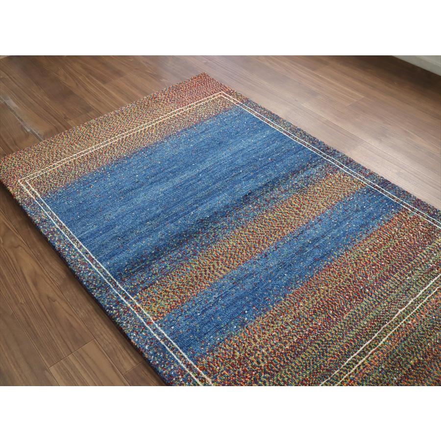 ギャッベ ノマド　 177x115cm ブルー　＆　ドットミックス　イラン産手織り　Gabbeh Nomad |  | 04