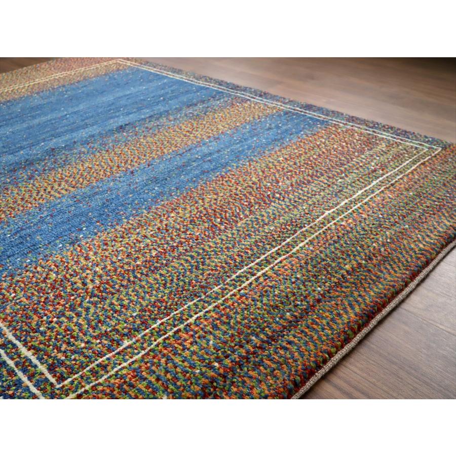 ギャッベ ノマド　 177x115cm ブルー　＆　ドットミックス　イラン産手織り　Gabbeh Nomad |  | 05