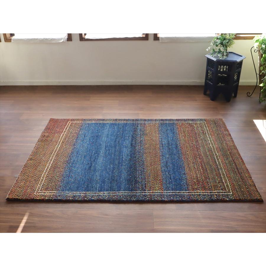 ギャッベ ノマド　 177x115cm ブルー　＆　ドットミックス　イラン産手織り　Gabbeh Nomad |  | 06