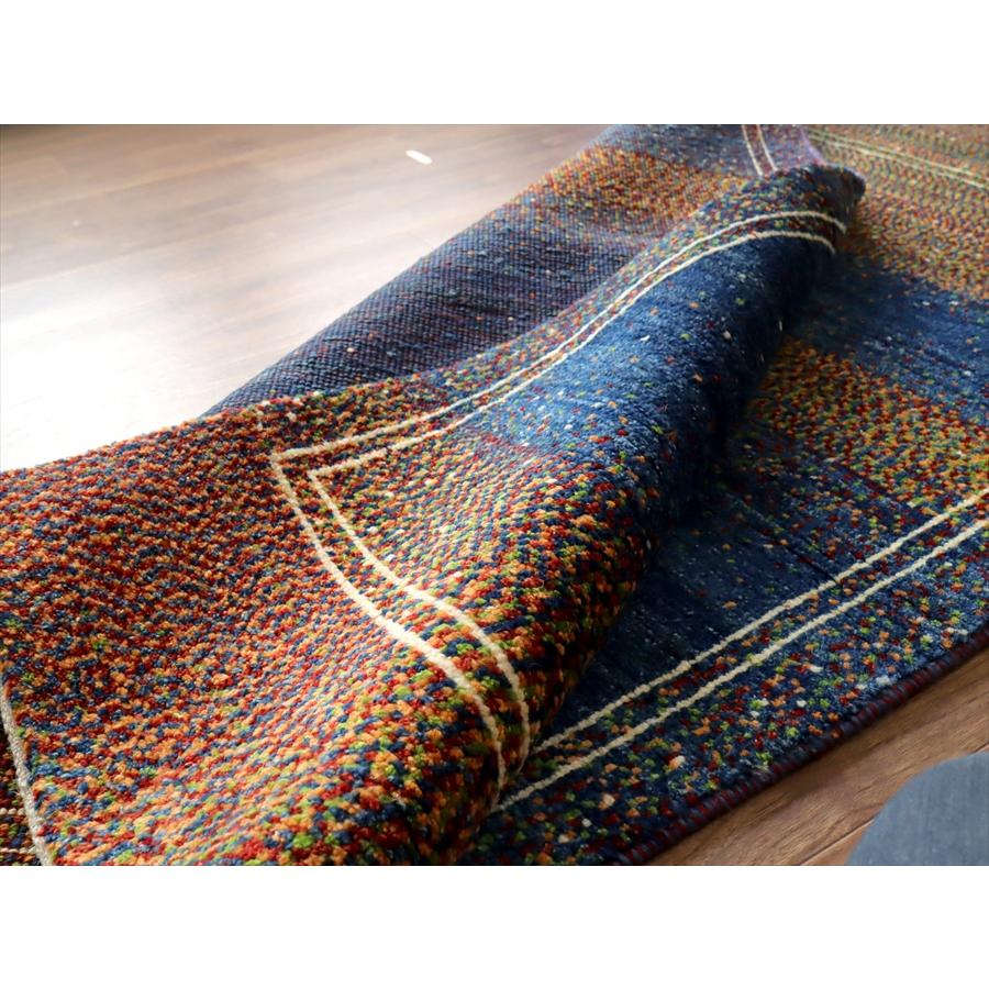 ギャッベ ノマド　 177x115cm ブルー　＆　ドットミックス　イラン産手織り　Gabbeh Nomad |  | 07