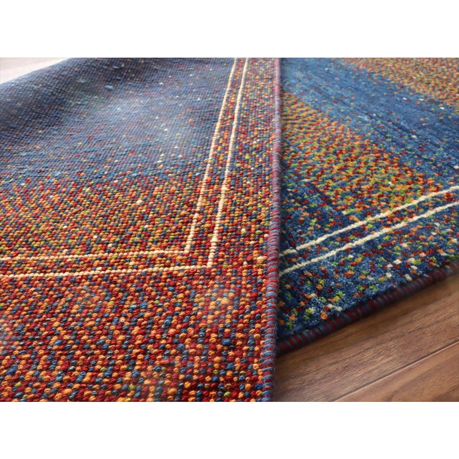 ギャッベ ノマド　 177x115cm ブルー　＆　ドットミックス　イラン産手織り　Gabbeh Nomad |  | 09