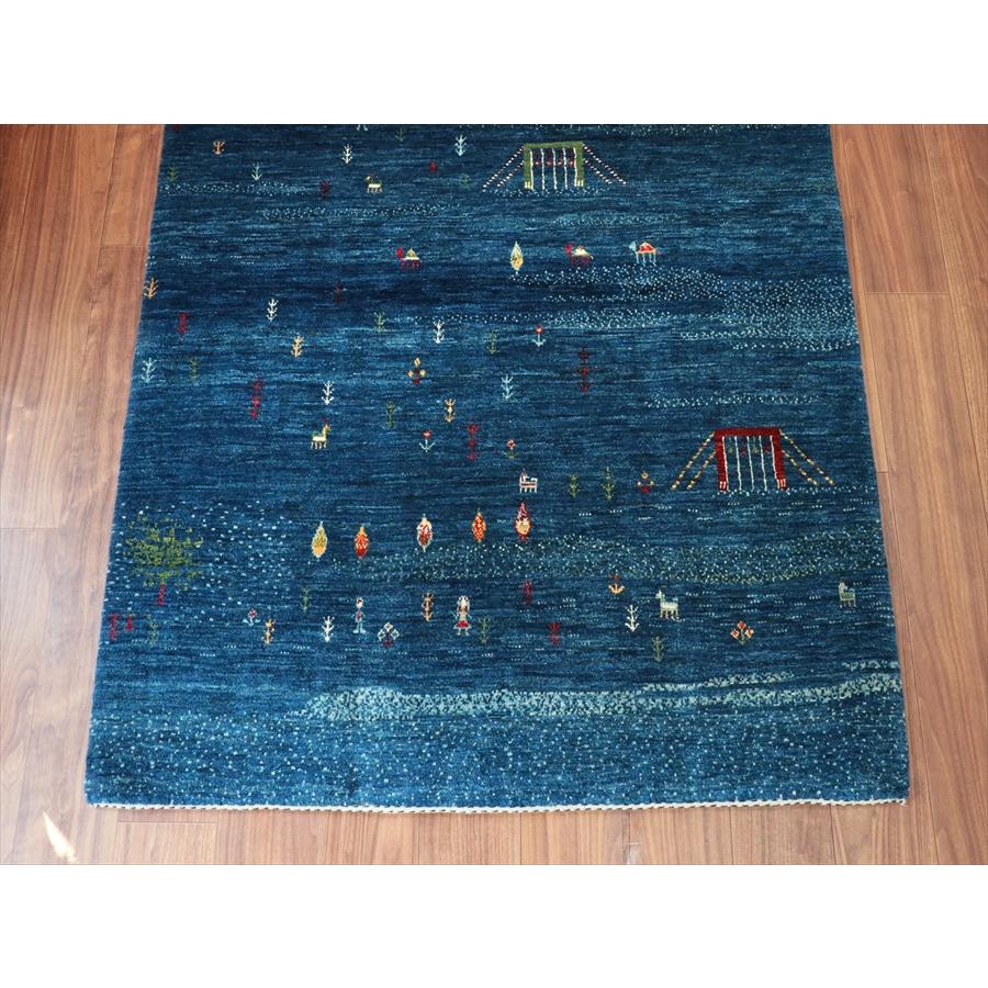 ギャッベ/バナフシェ　Banafsheh gabbeh,  179x126cm 村の風景　ブルーグラデーション |  | 02