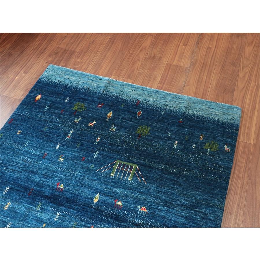 ギャッベ/バナフシェ　Banafsheh gabbeh,  179x126cm 村の風景　ブルーグラデーション |  | 03