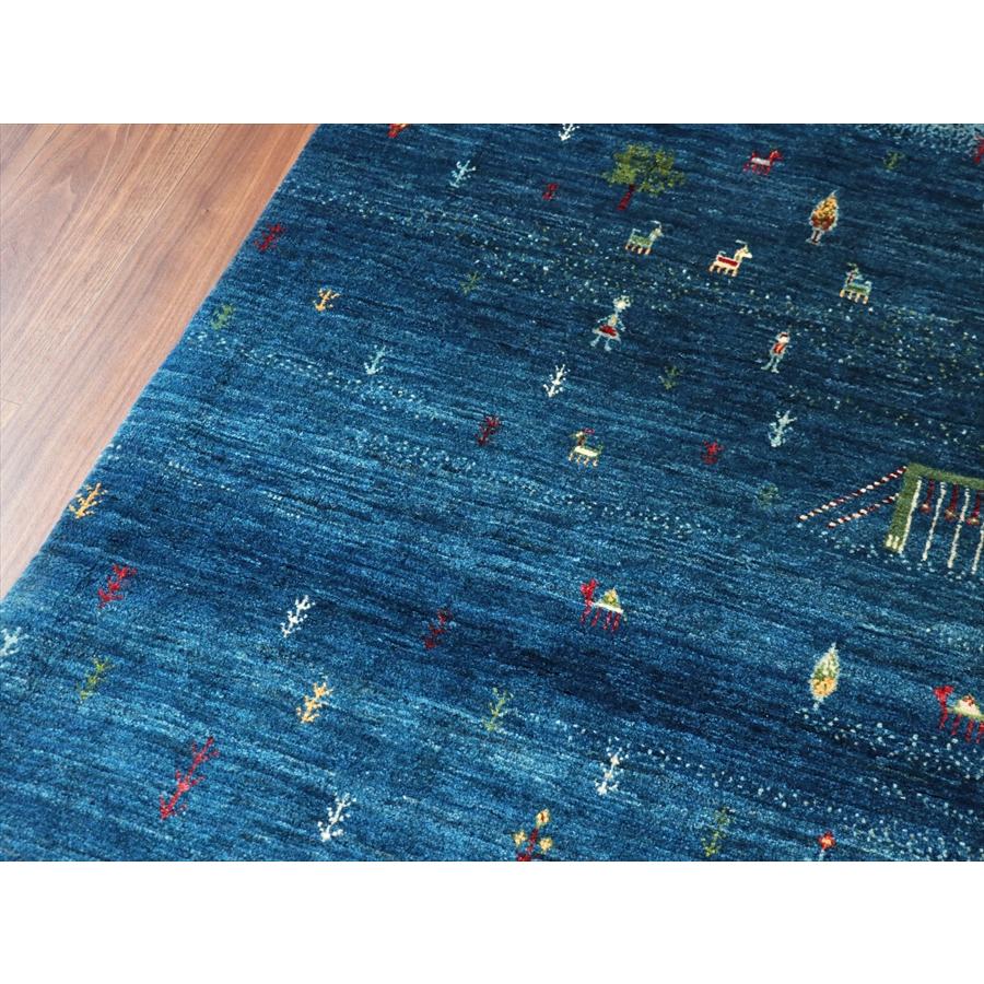 ギャッベ/バナフシェ　Banafsheh gabbeh,  179x126cm 村の風景　ブルーグラデーション |  | 05