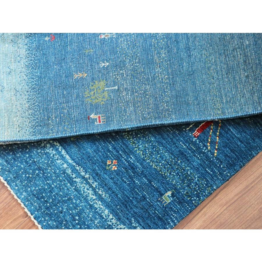 ギャッベ/バナフシェ　Banafsheh gabbeh,  179x126cm 村の風景　ブルーグラデーション |  | 08