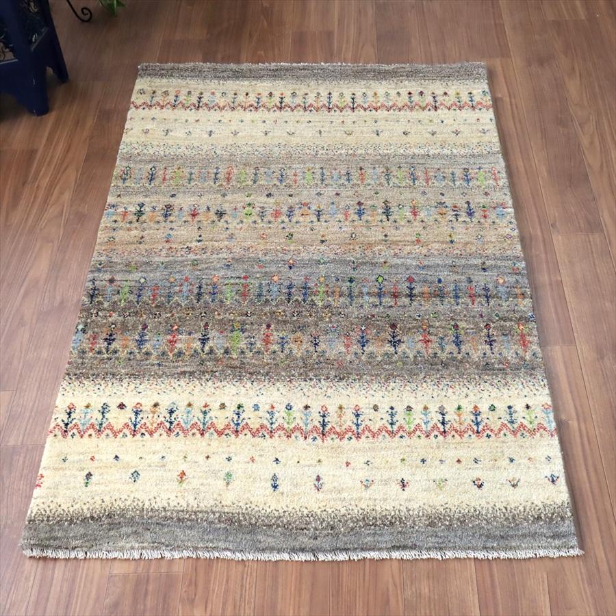 ギャッベ ノマド　 171x117cm ベージュ＆グレー　　イラン産手織り　Gabbeh Nomad | 