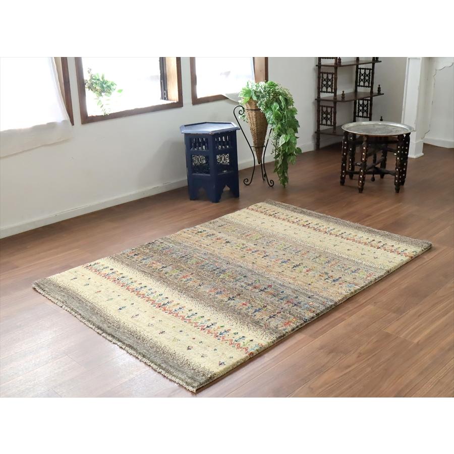 ギャッベ ノマド　 171x117cm ベージュ＆グレー　　イラン産手織り　Gabbeh Nomad |  | 01