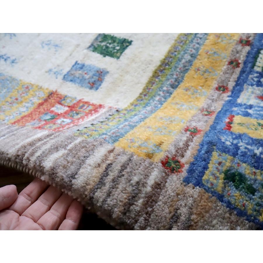 ギャッベ　バナフシェ 149x98cm ナチュラル＆グレー　イラン産手織り　Gabbeh Banafsheh |  | 10