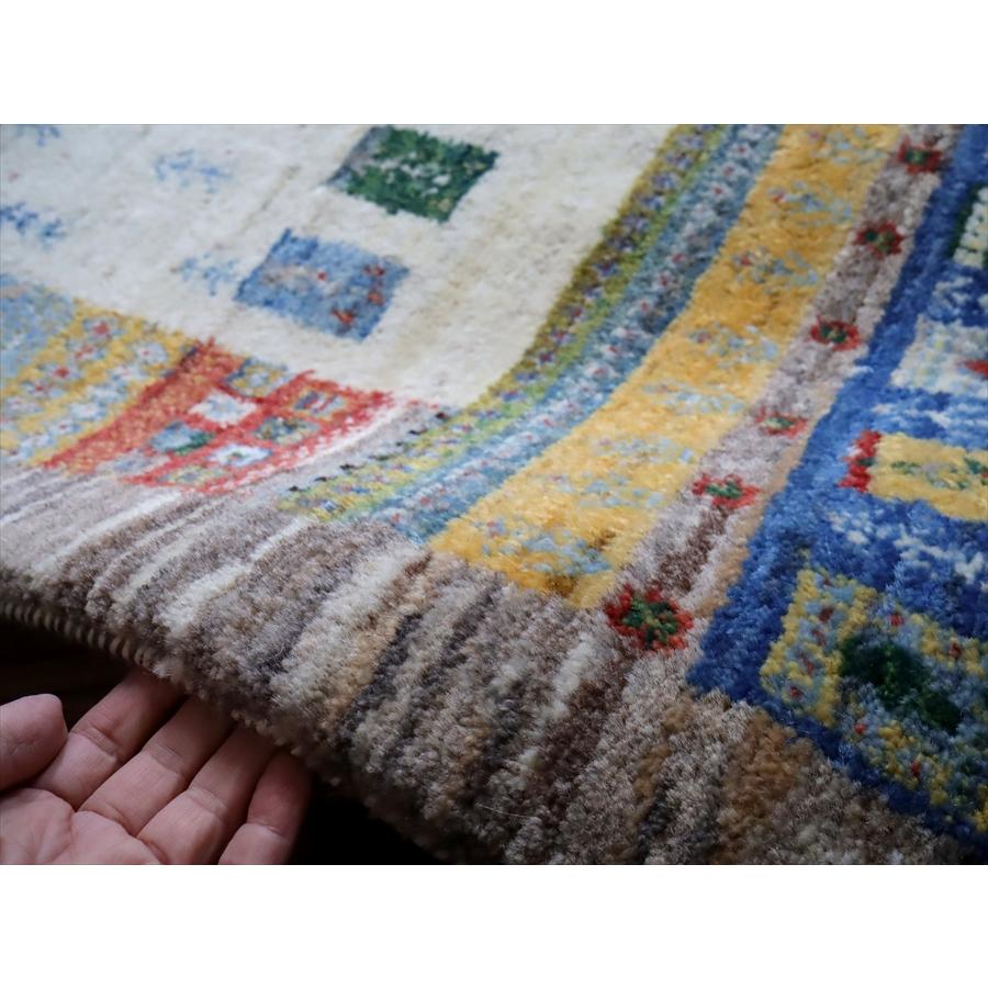 ギャッベ　バナフシェ 149x98cm ナチュラル＆グレー　イラン産手織り　Gabbeh Banafsheh |  | 11