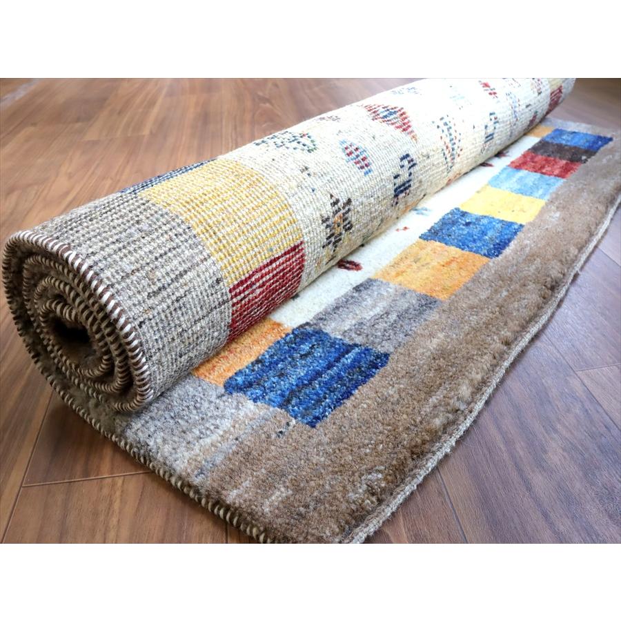 ギャッベ　バナフシェ 149x98cm ナチュラル＆グレー　イラン産手織り　Gabbeh Banafsheh |  | 12