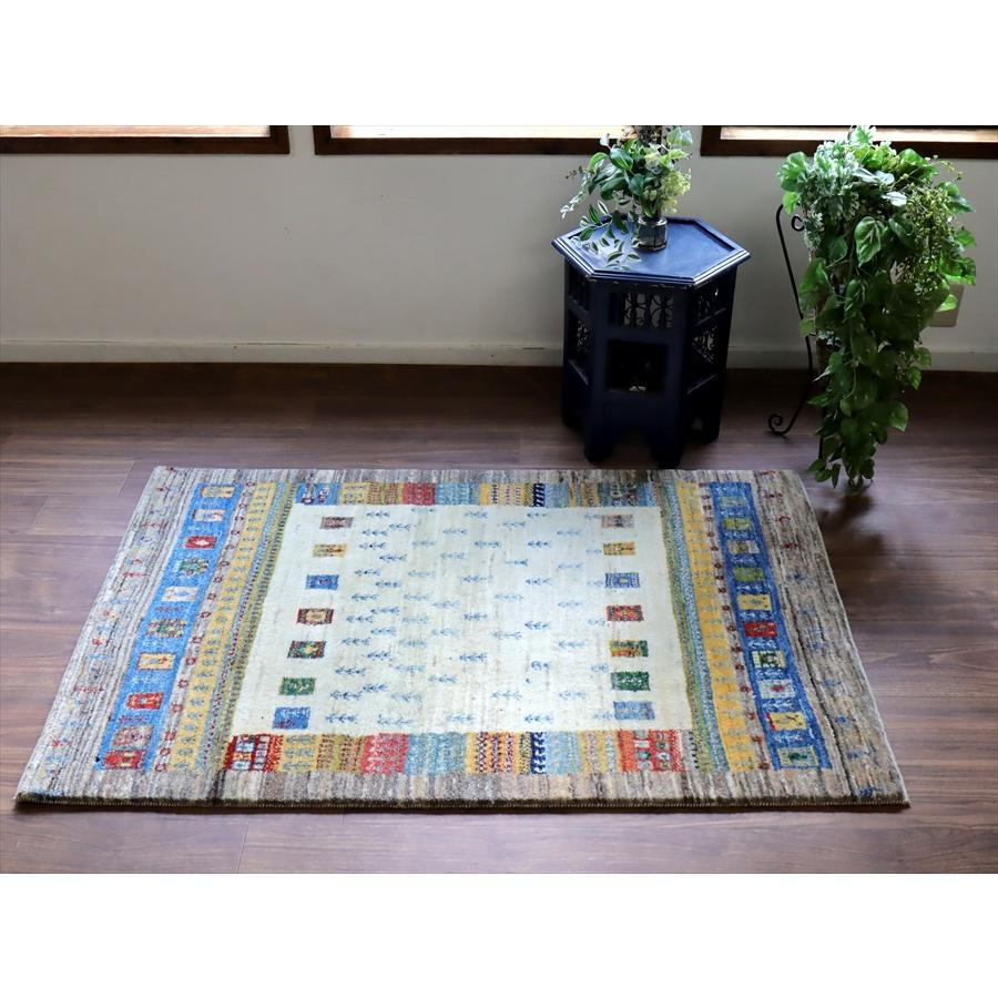 ギャッベ　バナフシェ 149x98cm ナチュラル＆グレー　イラン産手織り　Gabbeh Banafsheh |  | 04