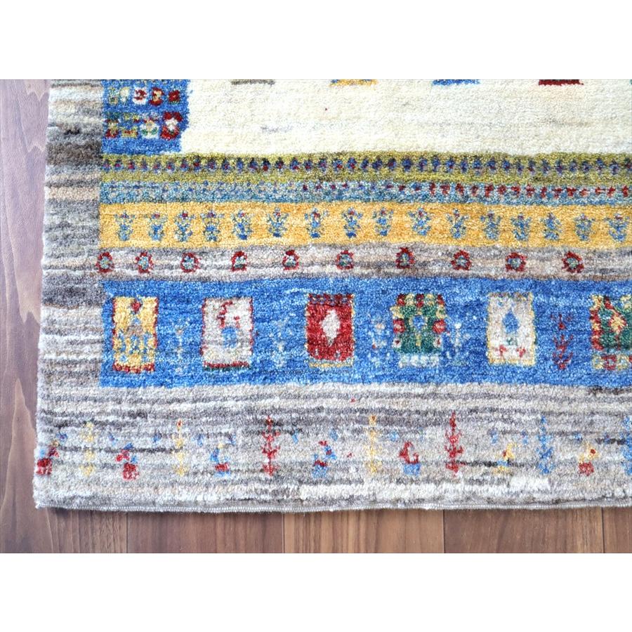 ギャッベ　バナフシェ 149x98cm ナチュラル＆グレー　イラン産手織り　Gabbeh Banafsheh |  | 05