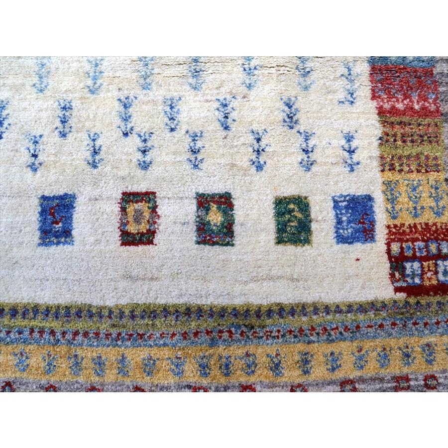 ギャッベ　バナフシェ 149x98cm ナチュラル＆グレー　イラン産手織り　Gabbeh Banafsheh |  | 06