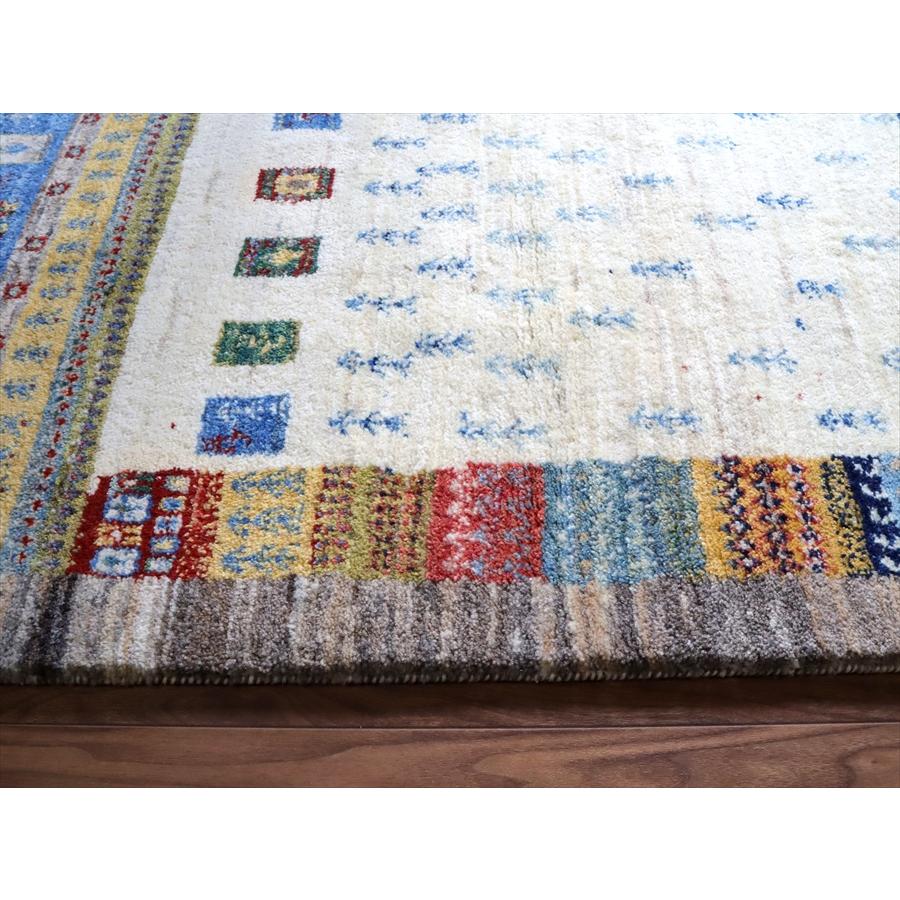 ギャッベ　バナフシェ 149x98cm ナチュラル＆グレー　イラン産手織り　Gabbeh Banafsheh |  | 08