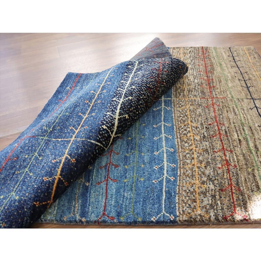 ギャッベ ノマド　 172x111cm ネイビー＆グレー　枝葉を伸ばす生命の木　イラン産手織り　Gabbeh Nomad |  | 10