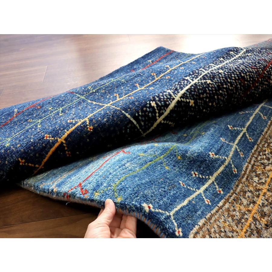 ギャッベ ノマド　 172x111cm ネイビー＆グレー　枝葉を伸ばす生命の木　イラン産手織り　Gabbeh Nomad |  | 11