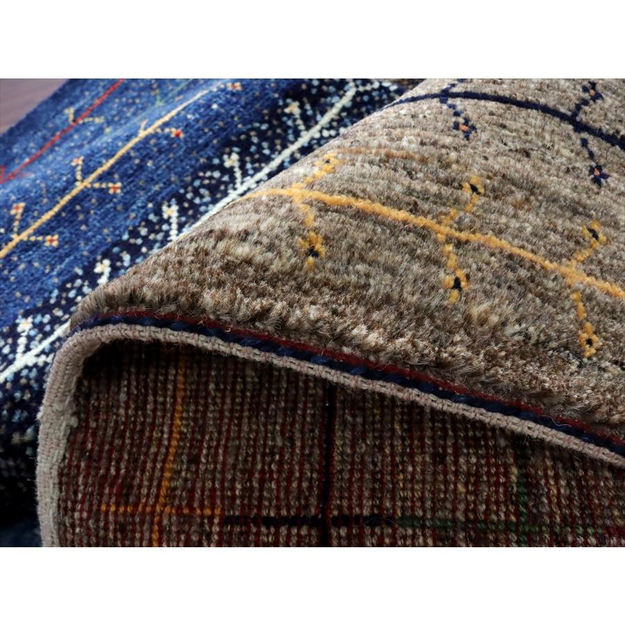 ギャッベ ノマド　 172x111cm ネイビー＆グレー　枝葉を伸ばす生命の木　イラン産手織り　Gabbeh Nomad |  | 12