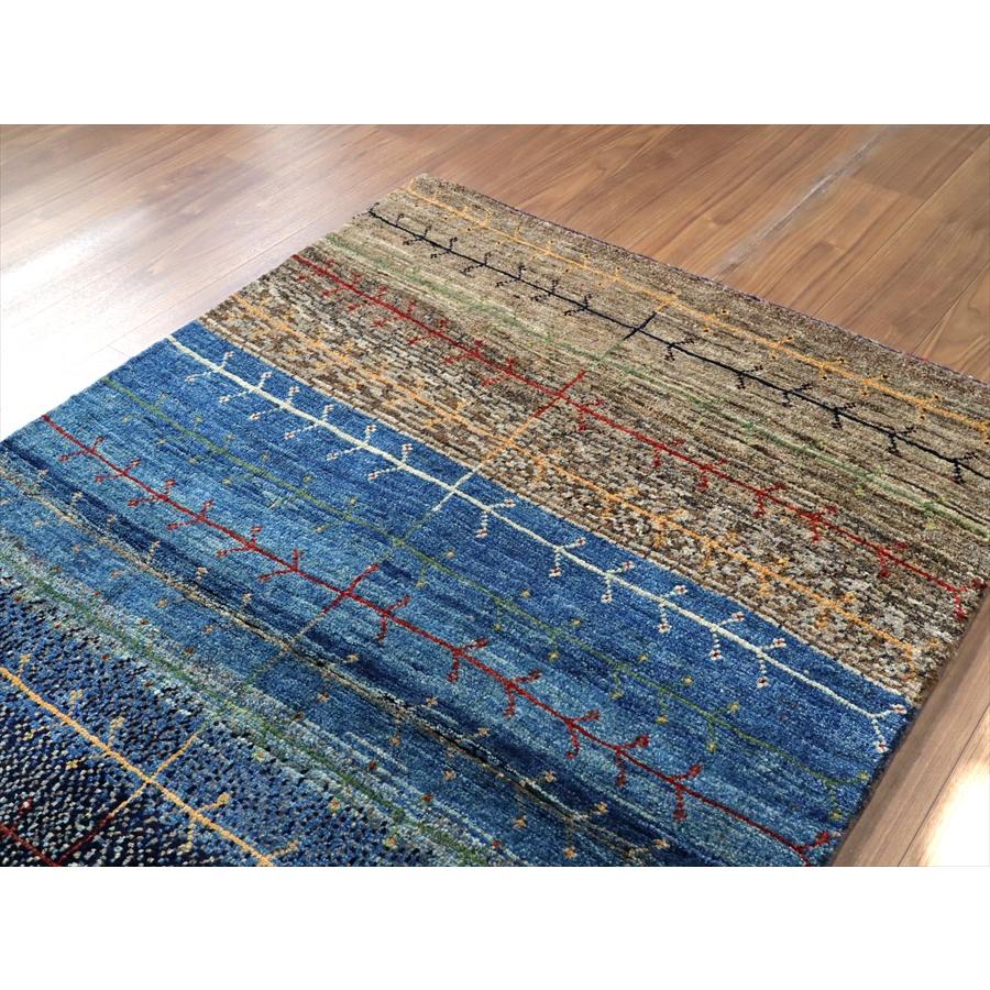 ギャッベ ノマド　 172x111cm ネイビー＆グレー　枝葉を伸ばす生命の木　イラン産手織り　Gabbeh Nomad |  | 03