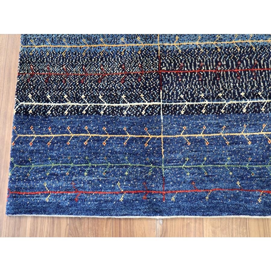 ギャッベ ノマド　 172x111cm ネイビー＆グレー　枝葉を伸ばす生命の木　イラン産手織り　Gabbeh Nomad |  | 05