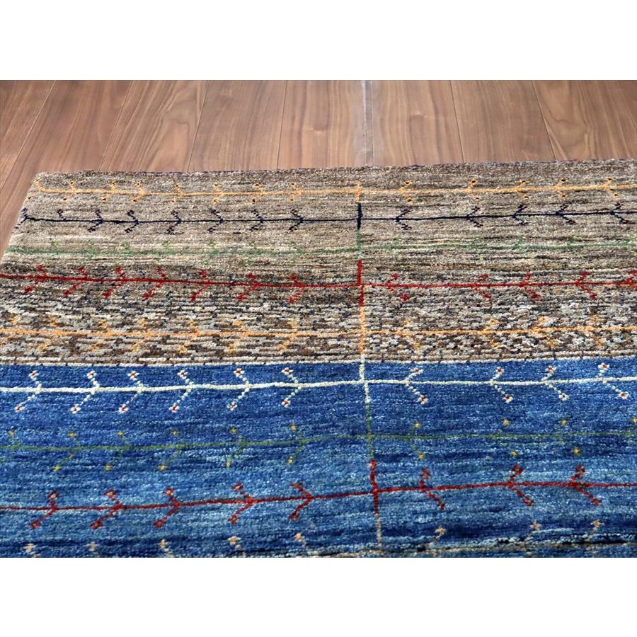ギャッベ ノマド　 172x111cm ネイビー＆グレー　枝葉を伸ばす生命の木　イラン産手織り　Gabbeh Nomad |  | 06