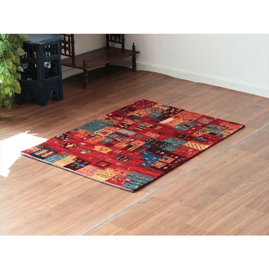 ギャッベ ノウバフト Nowbaft 129x88cm ステンドグラスのようなモザイク　 |  | 01