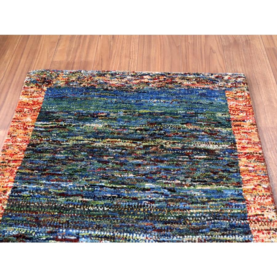 ギャッベ ノマド　 129x72cm ブルーグリーン　ドットミックス　イラン産手織り　Gabbeh Nomad |  | 02