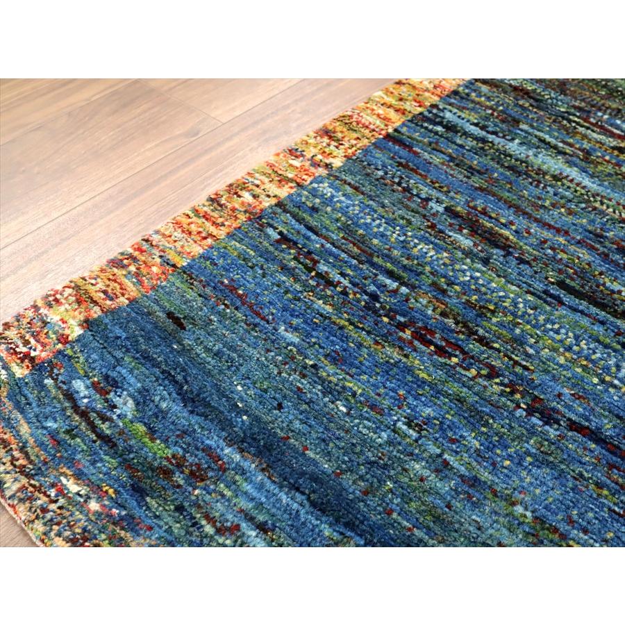 ギャッベ ノマド　 129x72cm ブルーグリーン　ドットミックス　イラン産手織り　Gabbeh Nomad |  | 03