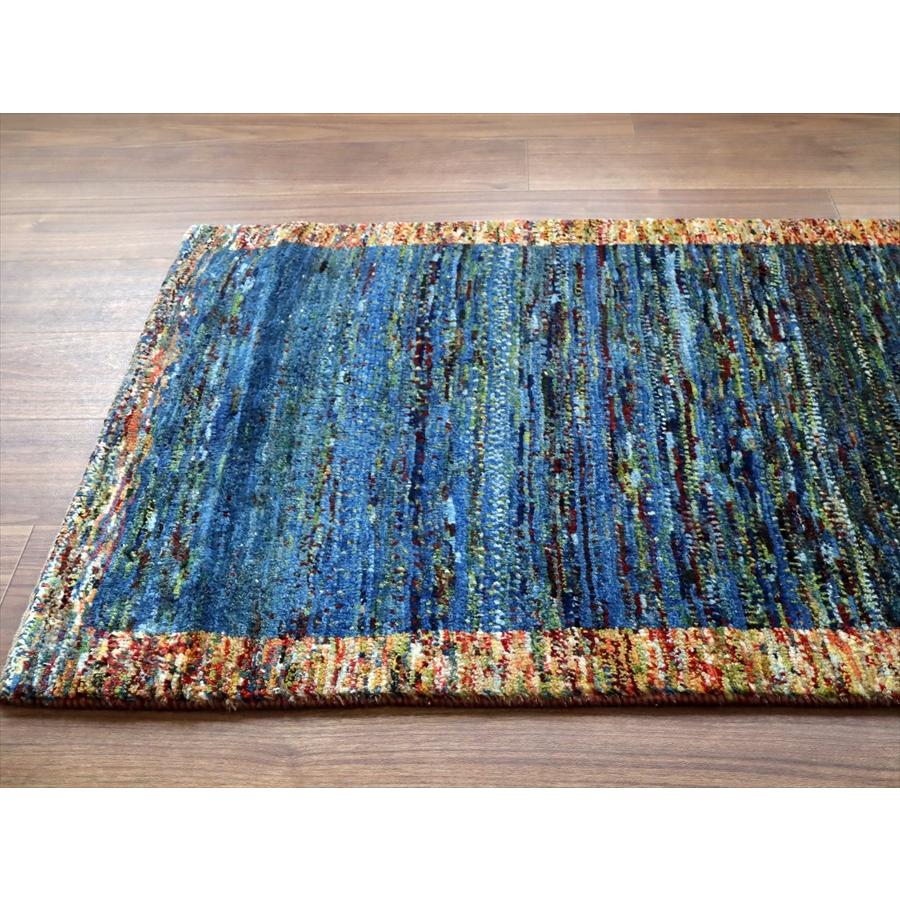 ギャッベ ノマド　 129x72cm ブルーグリーン　ドットミックス　イラン産手織り　Gabbeh Nomad |  | 04