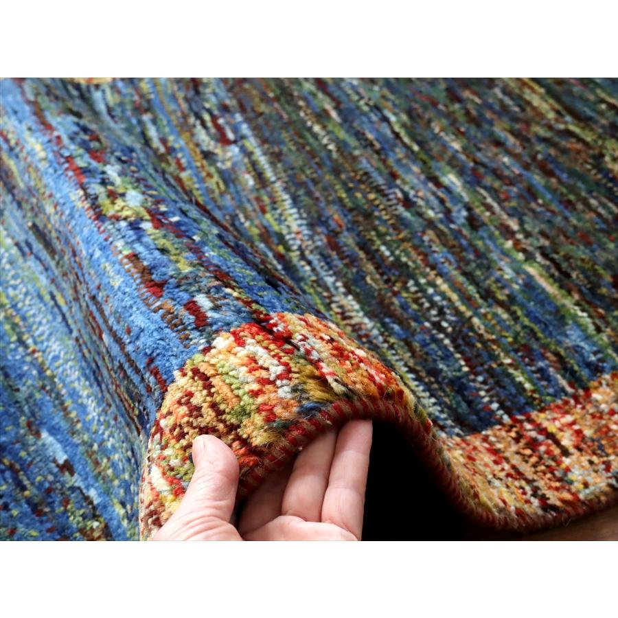 ギャッベ ノマド　 129x72cm ブルーグリーン　ドットミックス　イラン産手織り　Gabbeh Nomad |  | 06