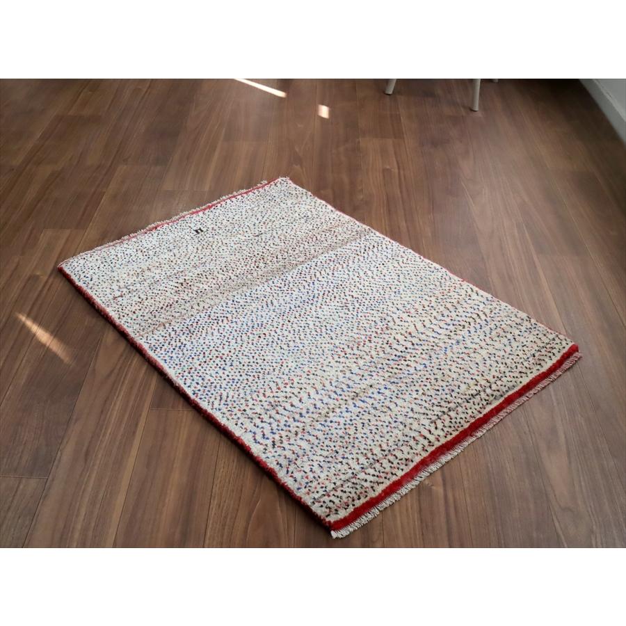 ギャッベ ノマド　 104x75cm ナチュラルアイボリー　ドット　イラン産手織り　Gabbeh Nomad |  | 05