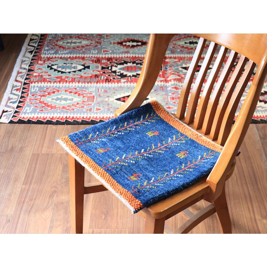 ギャッベ ノマド ミニギャッベ 41x41cm ブルー　生命の木 |  | 01