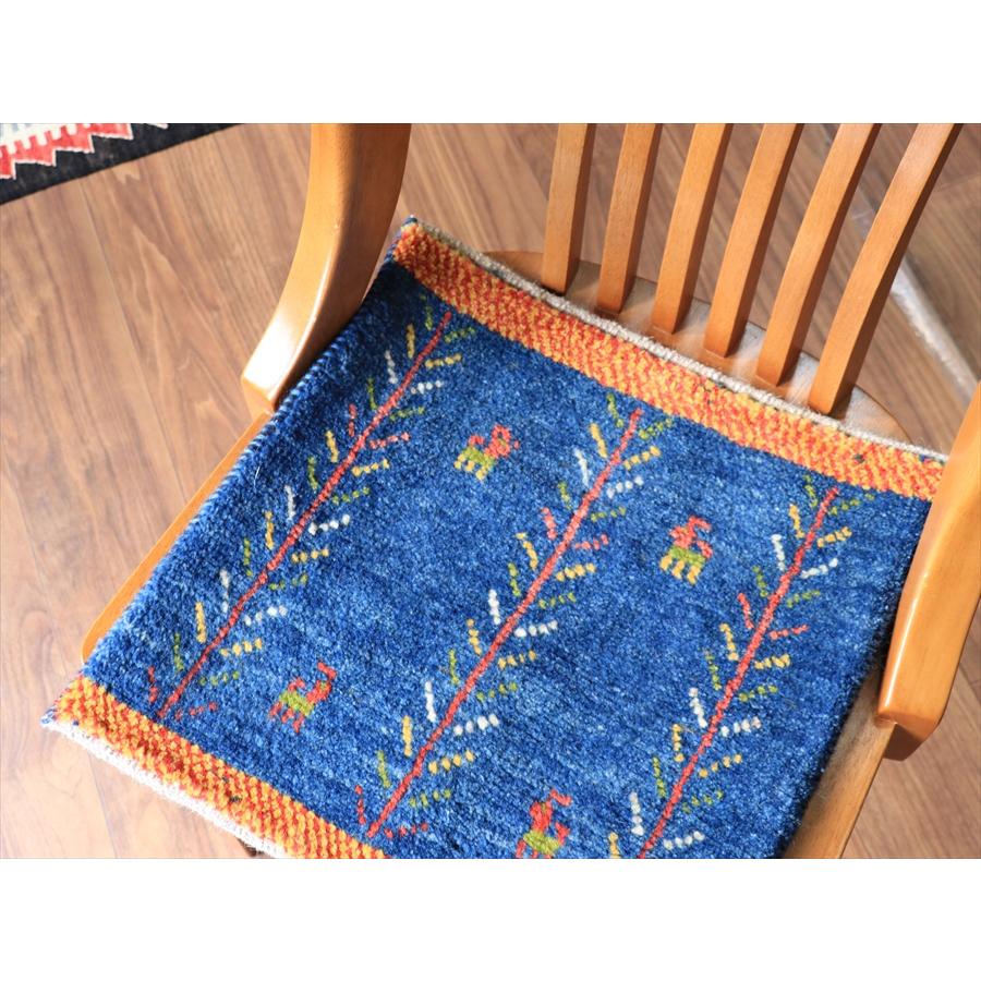 ギャッベ ノマド ミニギャッベ 41x41cm ブルー　生命の木 |  | 02