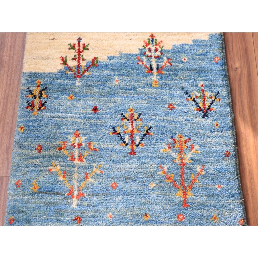 ギャッベ ノマド  91x55cm 明るい水色　花咲く生命の木 |  | 02