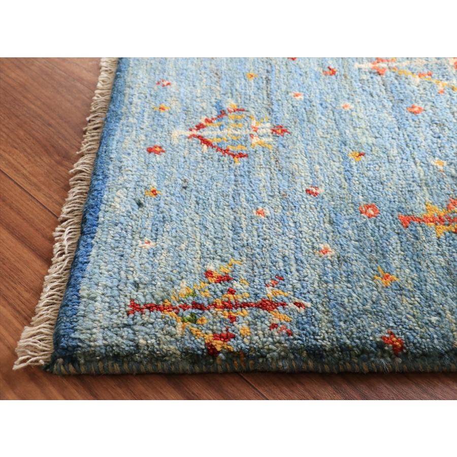 ギャッベ ノマド  91x55cm 明るい水色　花咲く生命の木 |  | 06