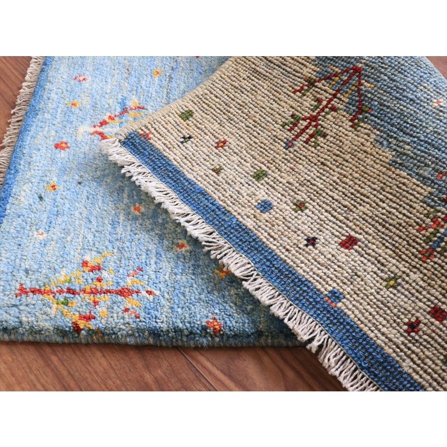 ギャッベ ノマド  91x55cm 明るい水色　花咲く生命の木 |  | 09